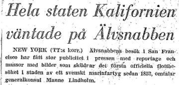 Tidningsartikel om lvsnabbens besk i SF. Klicka p den fr att frstora och lsa hela artikeln!